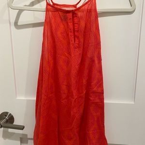 Women’s hot pink/coral top with orange pattern